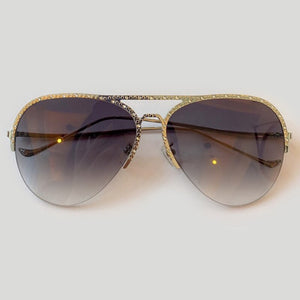 Classic Pilot Sunglasses Women  Brand Designer  Diamond Frame Mirror Sun Glasses 2023 Shades