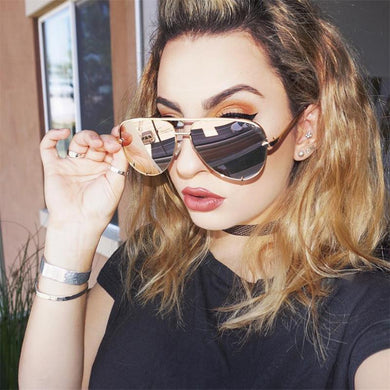Classic Pilot Sunglasses Women  Brand Designer Glasses Elegant Mirror Aviation Sun Glasses Metal Frame Oculos UV400