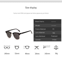Carica l'immagine nel visualizzatore di Gallery, Classic Polarized Brand Designer Sunglasses Men Women Retro  High Quality Sun Glasses Rivet Female Male  Mirror Sunglass