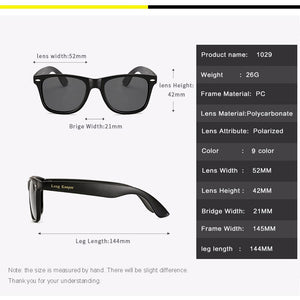 Classic Polarized Sunglasses Men Brand Design Driving Square Frame Sun Glasses Goggle Clear Gafas De Sol With Logo Long Keeper