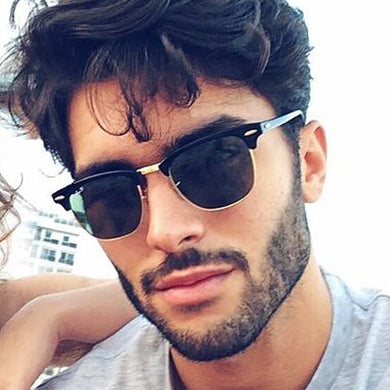 Classic Polarized Vintage Sunglasses Men Retro Brand Half Frame Sun Glasses Male Outdoor Shades Square Oculos De Sol