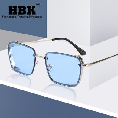 Classic Punk Sunglasses Men Women Brand Designer Vintage Square Gradient Sun Glasses  Metal Frame Eyewear