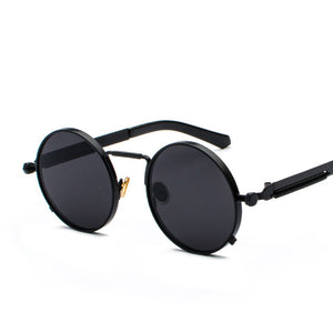 Classic Punk Sunglasses Retro Men's Women's Round Metal Sunglasses 2023  Brand Men's Gothic Glasses UV400