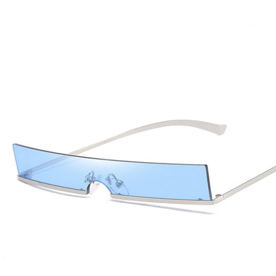 Occhiali da sole classici semi-senza montatura rettangolari Donne sexy Designer di marca Montatura in metallo Occhiali da sole con lenti colorate UV400 