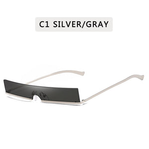 Classic Rectangle Semi-Rimless Sunglasses Sexy Women  Brand Designer  Metal Frame Colorful Lens Sun Glasses UV400