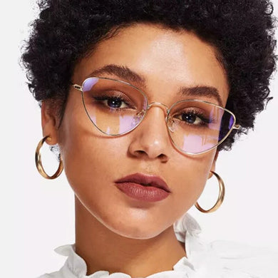 Classic Retro Cat Eye Metal Glasses Frame Sexy Pink Ladies Glasses Frame Men Optical Prescription Glasses
