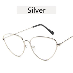 Classic Retro Cat Eye Metal Glasses Frame Sexy Pink Ladies Glasses Frame Men Optical Prescription Glasses