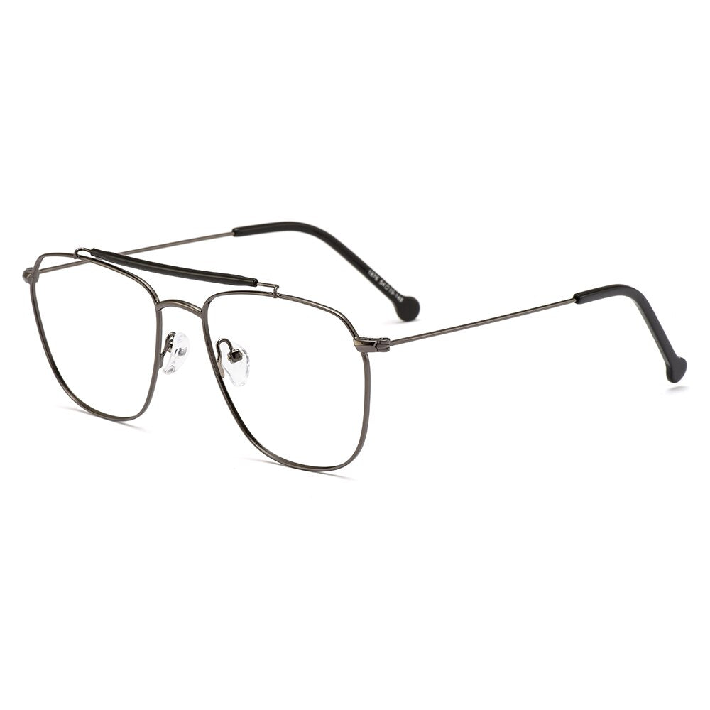 Classic Retro Double Beam Men Glasses Frames Metal Alloy Designer Pilot Frame For Myopia Reading Prescription Eyeglasses M1876
