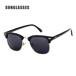 Classic Retro Rice Nail Color Film Sunglasses European And American Trend Half-Frame Metal Reflective Sunglasses  Pетро