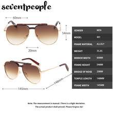 Carica l&#39;immagine nel visualizzatore di Gallery, Classic Retro Sunglasses Men 2023 Brand Designer Oval Metal Double Beam Mirror Toad Sun Glasses Gradient Shade Eyewear