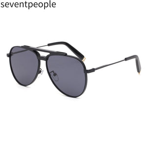 Classic Retro Sunglasses Men 2023 Brand Designer Oval Metal Double Beam Mirror Toad Sun Glasses Gradient Shade Eyewear