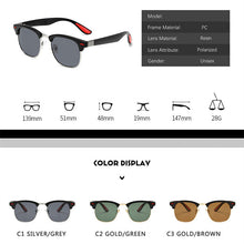 Load image into Gallery viewer, Classic Rivet Polarized Sunglasses Men Women Brand Designer TR90 Legs Lighter Design Female Male Sun Glasses With Packing