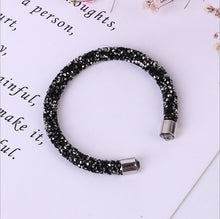 Carica l'immagine nel visualizzatore di Gallery, Classic Rolled Crystal Rocks Dust Cuff bracelet bangle with austrian crystals from for women bride wedding jewelry