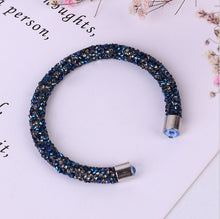 Carica l'immagine nel visualizzatore di Gallery, Classic Rolled Crystal Rocks Dust Cuff bracelet bangle with austrian crystals from for women bride wedding jewelry