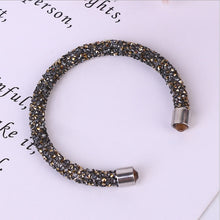 Carica l'immagine nel visualizzatore di Gallery, Classic Rolled Crystal Rocks Dust Cuff bracelet bangle with austrian crystals from for women bride wedding jewelry