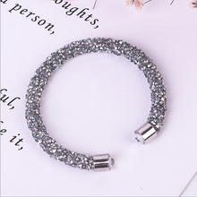 Carica l'immagine nel visualizzatore di Gallery, Classic Rolled Crystal Rocks Dust Cuff bracelet bangle with austrian crystals from for women bride wedding jewelry