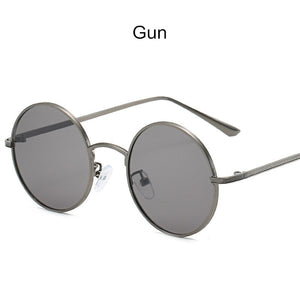 Classic Round Glasses Women Sunglasses Metal  Brand Design Men Eyeglasses Vintage Women Sun Glasses Mirror Uv400