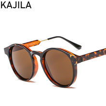 Carica l&#39;immagine nel visualizzatore di Gallery, Classic Round Sunglasses Men 2023  Brand Design Retro Grey Frame Sun Glasses For Women Gold Alloy Leg Unisex UV400