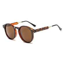 Carica l&#39;immagine nel visualizzatore di Gallery, Classic Round Sunglasses Men 2023  Brand Design Retro Grey Frame Sun Glasses For Women Gold Alloy Leg Unisex UV400