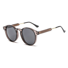 Carica l&#39;immagine nel visualizzatore di Gallery, Classic Round Sunglasses Men 2023  Brand Design Retro Grey Frame Sun Glasses For Women Gold Alloy Leg Unisex UV400