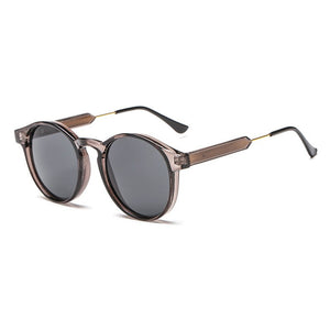 Classic Round Sunglasses Men 2023  Brand Design Retro Grey Frame Sun Glasses For Women Gold Alloy Leg Unisex UV400