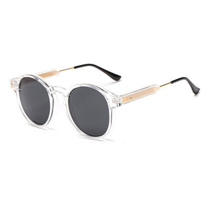 Classic Round Sunglasses Men 2023  Brand Design Retro Grey Frame Sun Glasses For Women Gold Alloy Leg Unisex UV400
