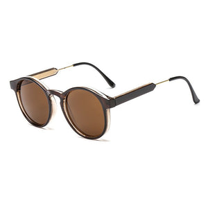 Classic Round Sunglasses Men 2023  Brand Design Retro Grey Frame Sun Glasses For Women Gold Alloy Leg Unisex UV400