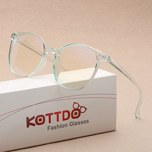 Classic Rounds Anti-Blue Light Women Eyeglasses Optical Plastic Myopia Glasses Frame Computer Prescription Eyewear