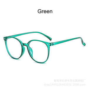 Classic Rounds Anti-Blue Light Women Eyeglasses Optical Plastic Myopia Glasses Frame Computer Prescription Eyewear