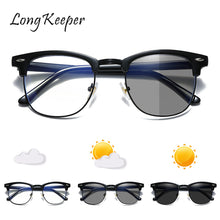 Load image into Gallery viewer, Classic Semi Rimless Anti Blue Light Glasses Men Photochromic Glasses Women Square Eyeglasses Computer Gaming Glasses Spectacles