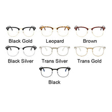 Load image into Gallery viewer, Classic Semi Rimless Glasses Men Women Retro Anti Blue Light Square Eyewear Frame Clear Lens Computer Optical Eyeglasses