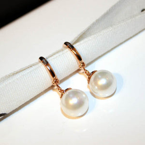 Classic Simple White Simulated Pearl Earrings For Women Bijoux 2017 Fashion Jewelry Cute Gift Fine Quality Gold-color