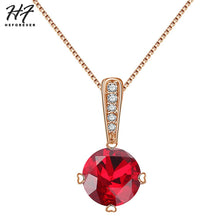 Carica l&#39;immagine nel visualizzatore di Gallery, Gioielli da sposa con ciondolo alla moda in colore oro rosa con zirconi classici e semplici, realizzati con cristallo austriaco N426 N427 