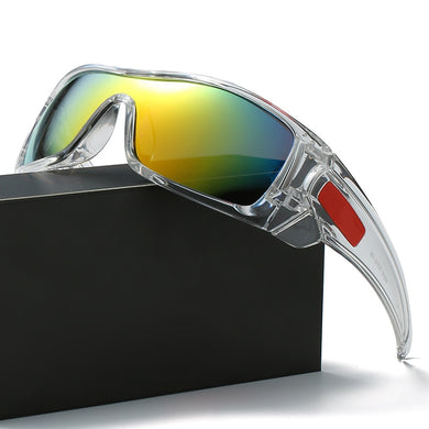 Occhiali da sole sportivi classici a specchio Occhiali da sole da guida per pesca all'aperto da uomo Occhiali da sole oversize O Marca UV400 