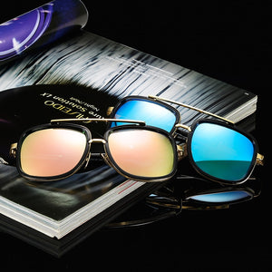 Classic Square Men Sunglasses Luxury Brand Women Mirror Sun Glasses 2022 Retro Female Eyewear for Male Oversized Metal Frame