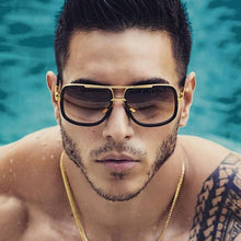 Load image into Gallery viewer, Classic Square Men Sunglasses Luxury Brand Women Mirror Sun Glasses 2022 Retro Female Eyewear for Male Oversized Metal Frame