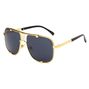 Classic Square Men Sunglasses Luxury Brand Women Mirror Sun Glasses 2022 Retro Female Eyewear for Male Oversized Metal Frame