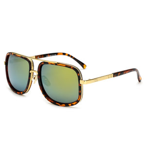 Classic Square Men Sunglasses Luxury Brand Women Mirror Sun Glasses 2022 Retro Female Eyewear for Male Oversized Metal Frame