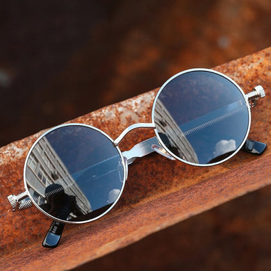 Classic Steampunk Sun Glasses Polarized Men's and Women's Brand Designer Retro Round Metal Frame Sunglasses  UV400