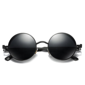 Classic Steampunk Sun Glasses Polarized Men's and Women's Brand Designer Retro Round Metal Frame Sunglasses  UV400