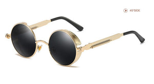 Classic Steampunk Sun Glasses Polarized Men's and Women's Brand Designer Retro Round Metal Frame Sunglasses  UV400