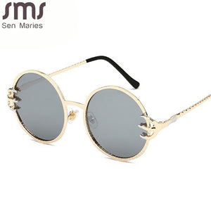 Classic Steampunk Sunglasses Men Women Sunglasses  Brand Retro Round Sunglasses Metal Glasses Retro Eyglasses UV400