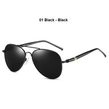 Carica l&#39;immagine nel visualizzatore di Gallery, Occhiali da sole classici Occhiali da guida polarizzati da uomo Occhiali da sole pilota neri Occhiali da sole retrò maschili di marca firmati per uomo/donna