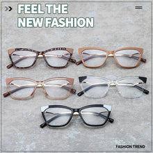 Load image into Gallery viewer, Classic Triangular Cat Eye Glasses Tightening Legs Optical TR90 Sunglasses Irregular Stitching Color Office Sunglasses