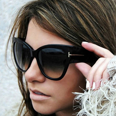 Classic Vintage  Brand Design Sexy Lady Oversized Cat Eye Sunglasses Women Big T Frame Gradient Tom Sun Glasses Shades