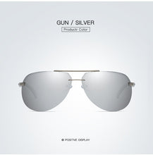 Load image into Gallery viewer, Classic Vintage Rimless Aviation Pilot Sunglasses for Men Anti-glare Glasses Metal Oval Frame Shades UV400 Lentes De Sol Mujer