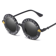 Load image into Gallery viewer, Classic Vintage Small Bees Round Steampunk Sunglasses Women Men  Brand Designer Letter Big Frame Sun Glasses UV400