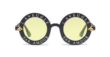 Load image into Gallery viewer, Classic Vintage Small Bees Round Steampunk Sunglasses Women Men  Brand Designer Letter Big Frame Sun Glasses UV400