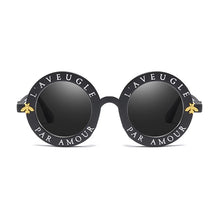 Load image into Gallery viewer, Classic Vintage Small Bees Round Steampunk Sunglasses Women Men  Brand Designer Letter Big Frame Sun Glasses UV400