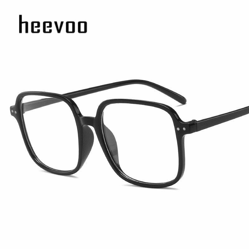 Classic Woman Square Glasses Frame Sexy Cute Eyewear Womens Vintage UV400 Spectacle Clear Lens Rivet Black White Eyeglasses